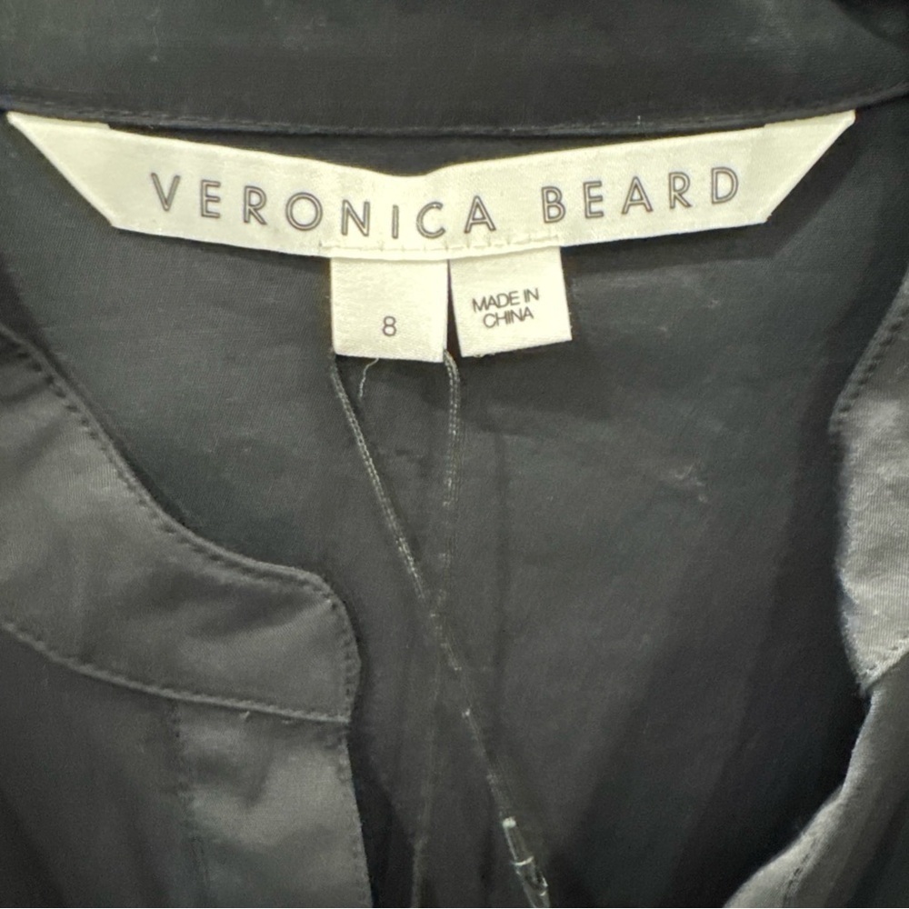 Veronica Beard Molly Stretch Cotton Poplin Belted Mini Dress Black NWT - Picture 11 of 11